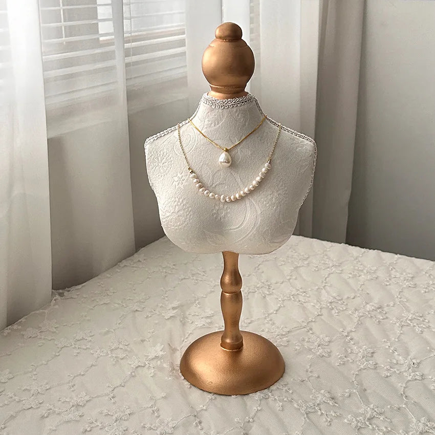 Présentoir Collier Buste Bois Bambou Élégant