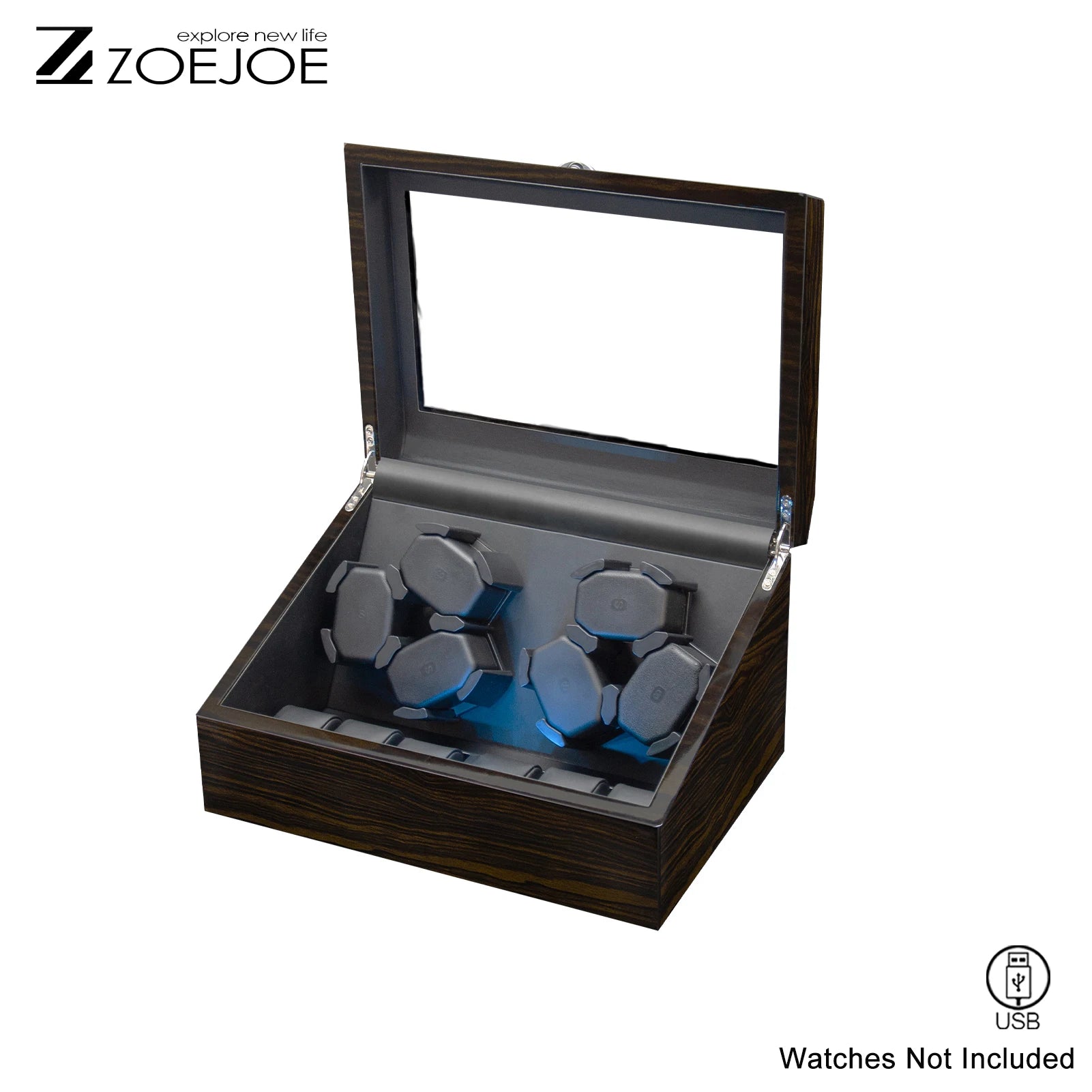 Remontoir Montre Automatique Cuir Coffre 6 Slots
