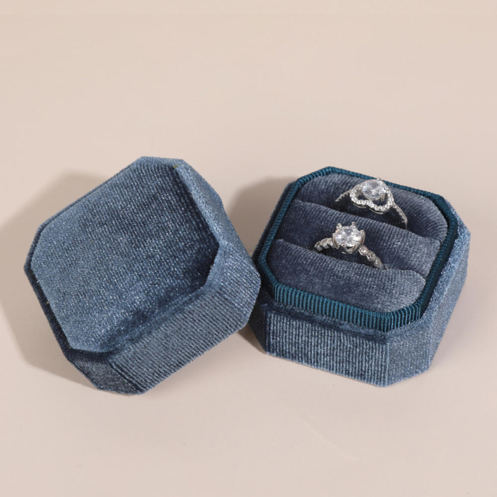 Écrin Bague Velours Compact Voyage Cadeau
