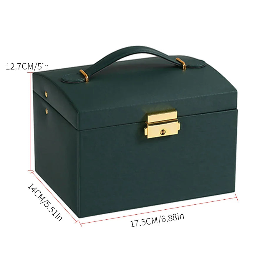 Boite Bijoux Cuir Velours 3 Niveaux