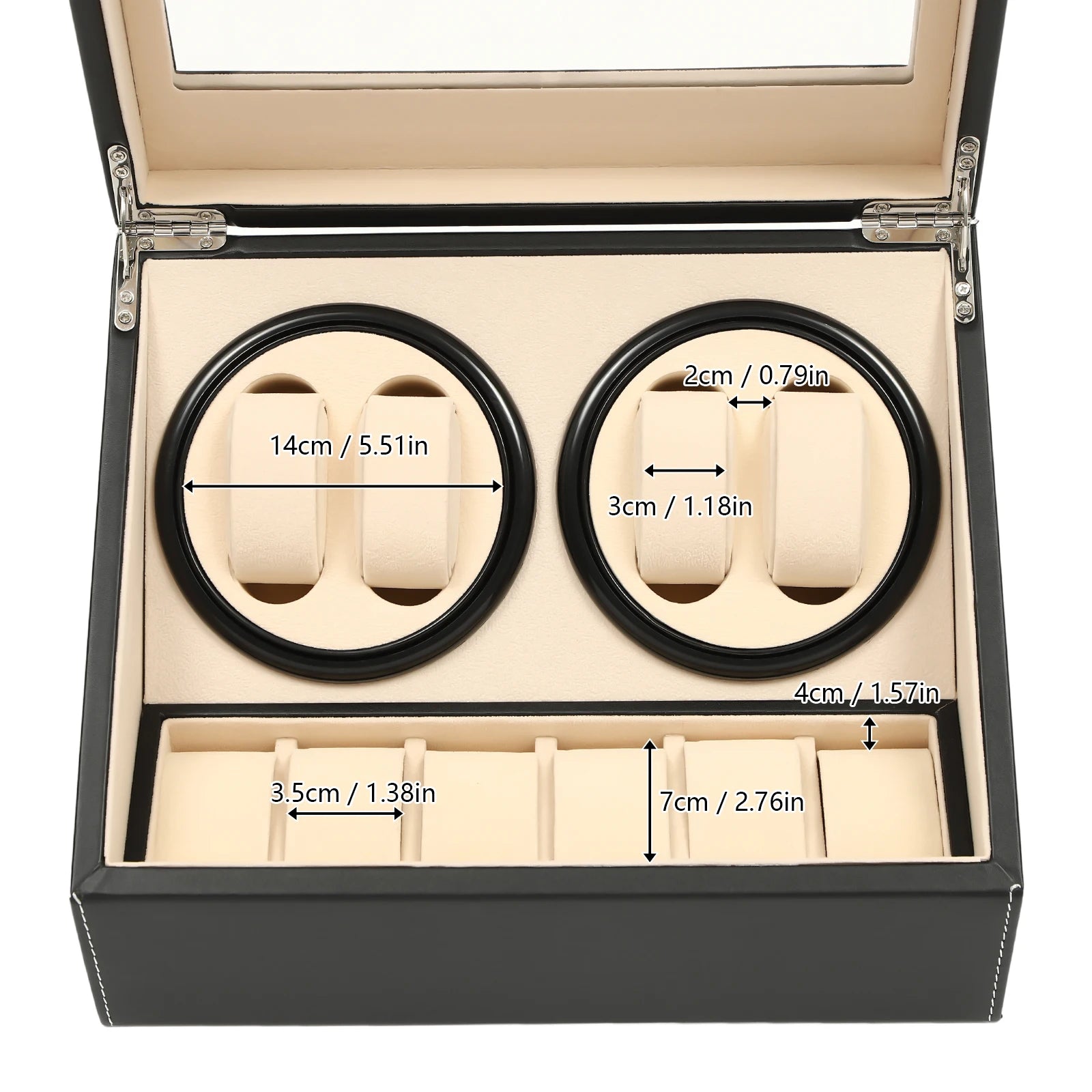 Coffre Fort Montre Cuir Remontoir Automatique Rotatif