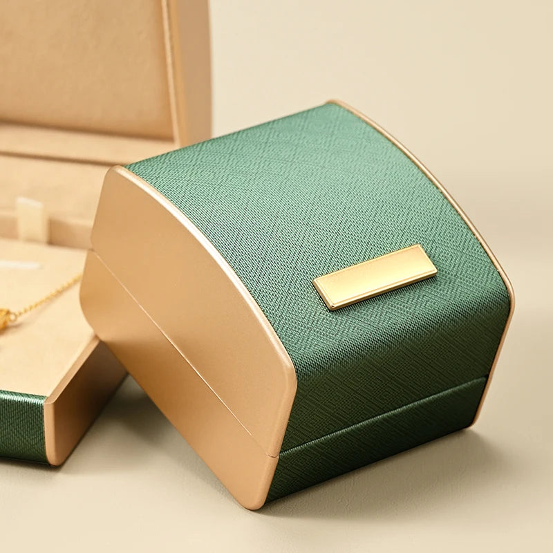 Boite Bijoux Cuir Bague Collier Mariage Premium