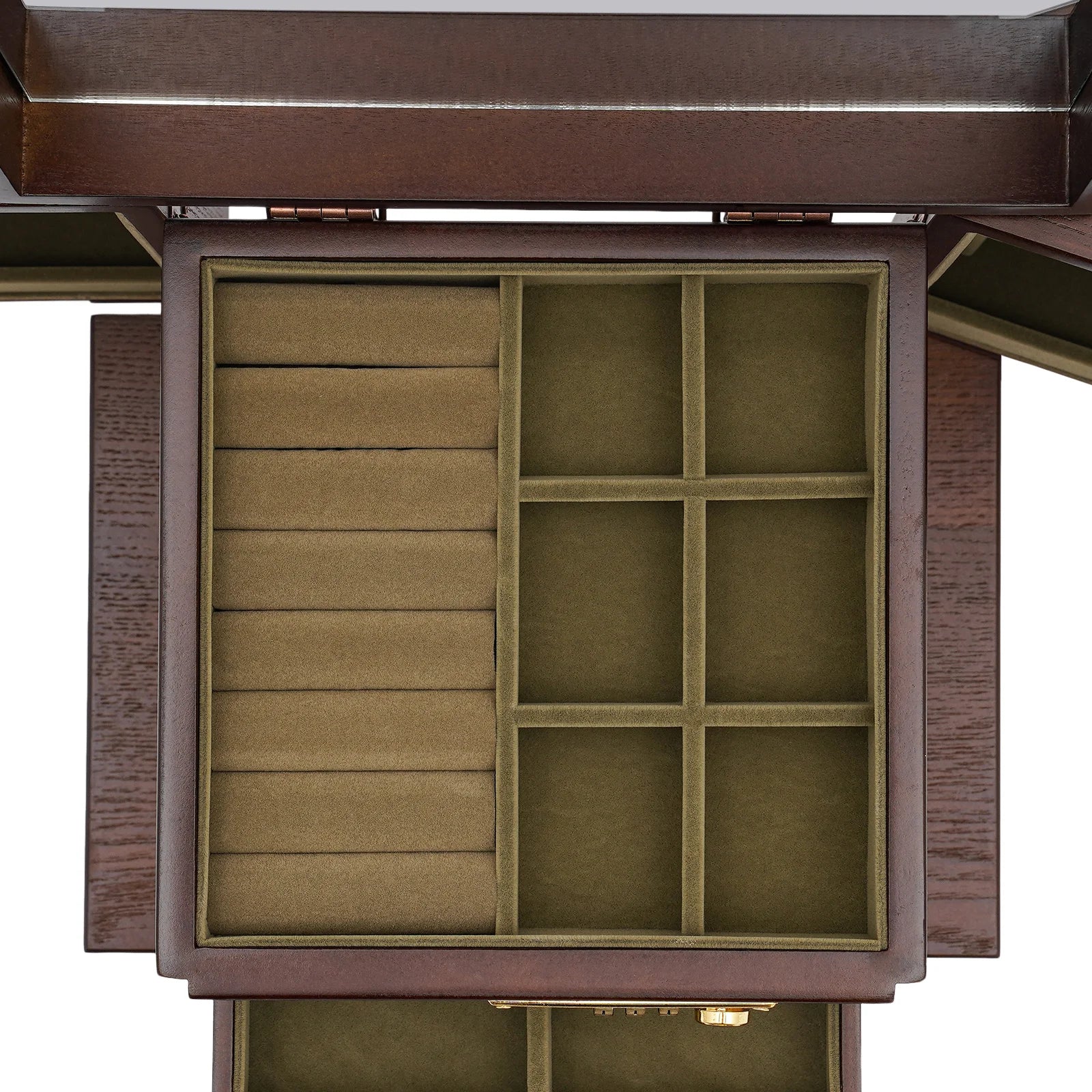 Boite Bijoux Bois Noyer Velours Grand Format