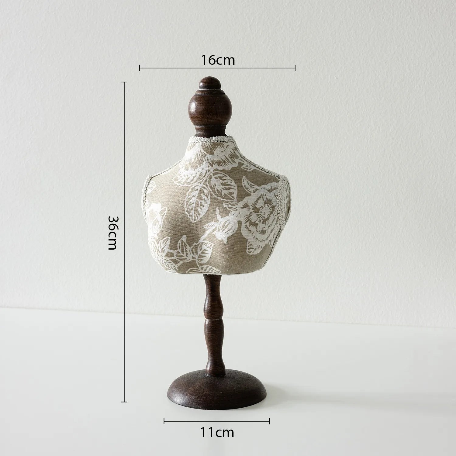 Buste Collier Bois Noyer Mannequin Présentoir