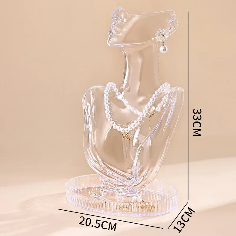 Buste Collier Plastique Acrylique Vitrine