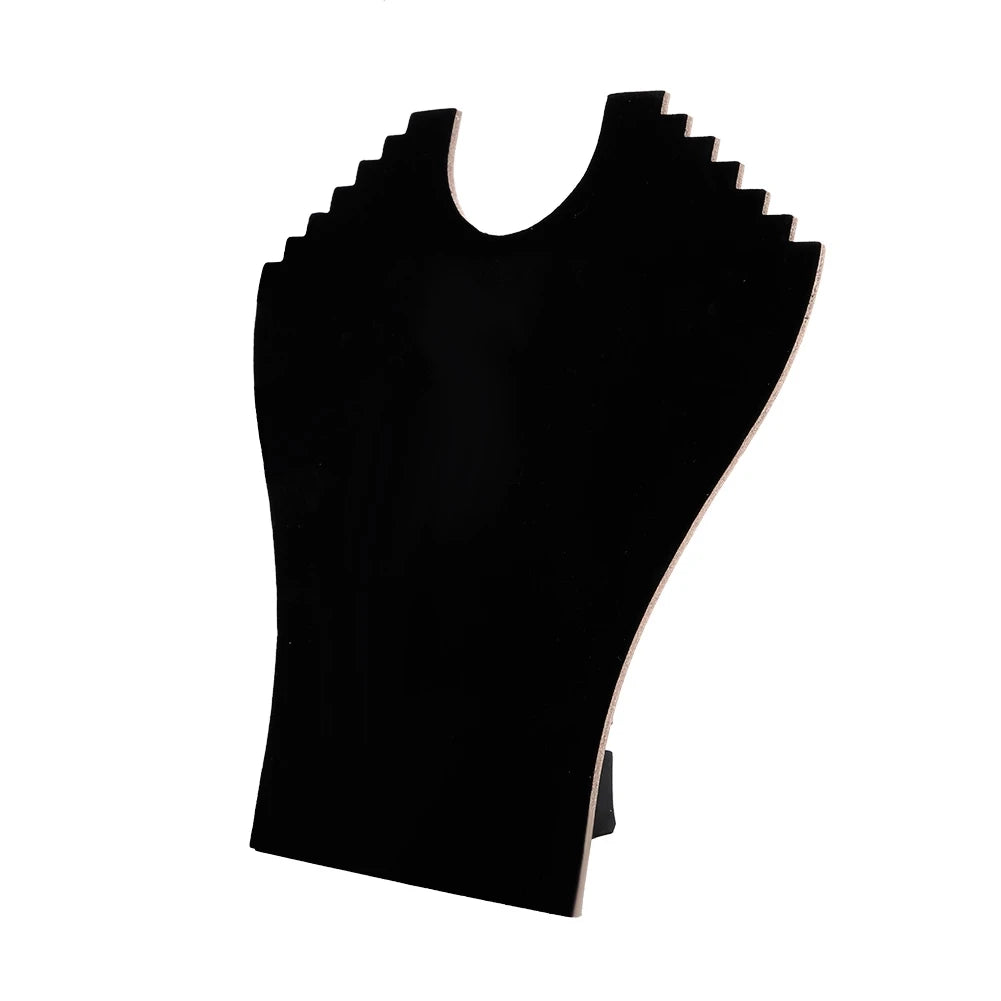 Présentoir Collier Buste Velours Noir T-shirt