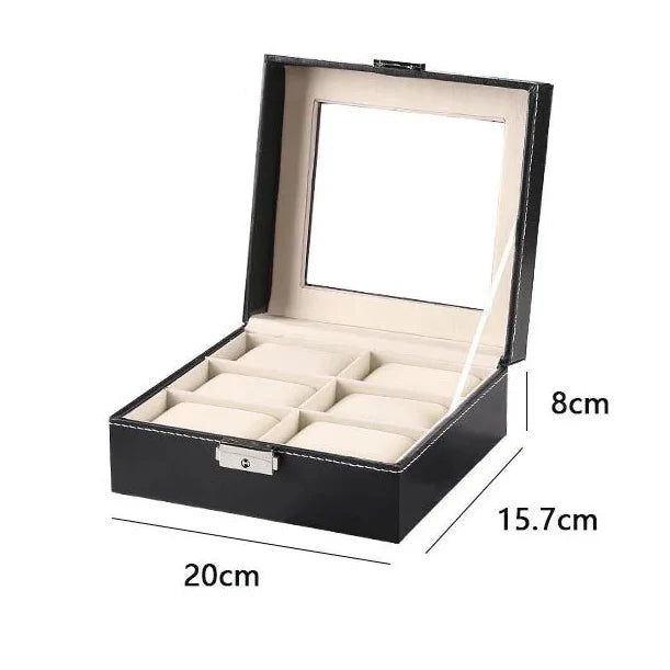 Coffret Montres Cuir Vitrine Verrouillable 20 Emplacements
