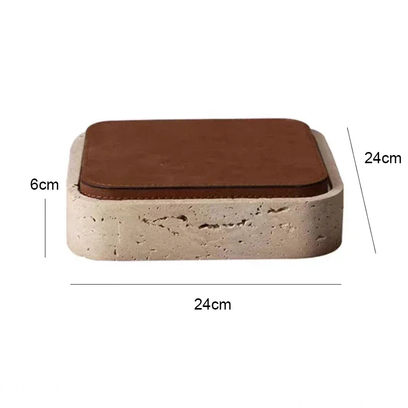 Boîte Bijoux Cuir Marbré Luxe Rangement