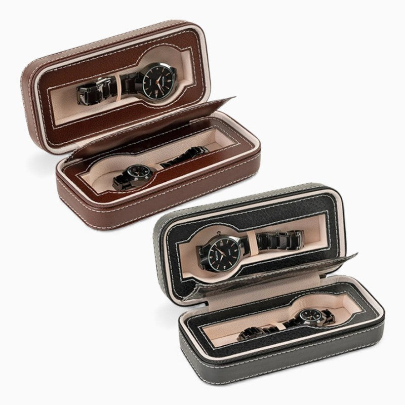 Boîte Montre Cuir Voyage Compartimentée