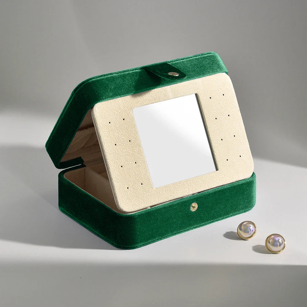 Boîte à Bijoux Velours Miroir Vintage Femme