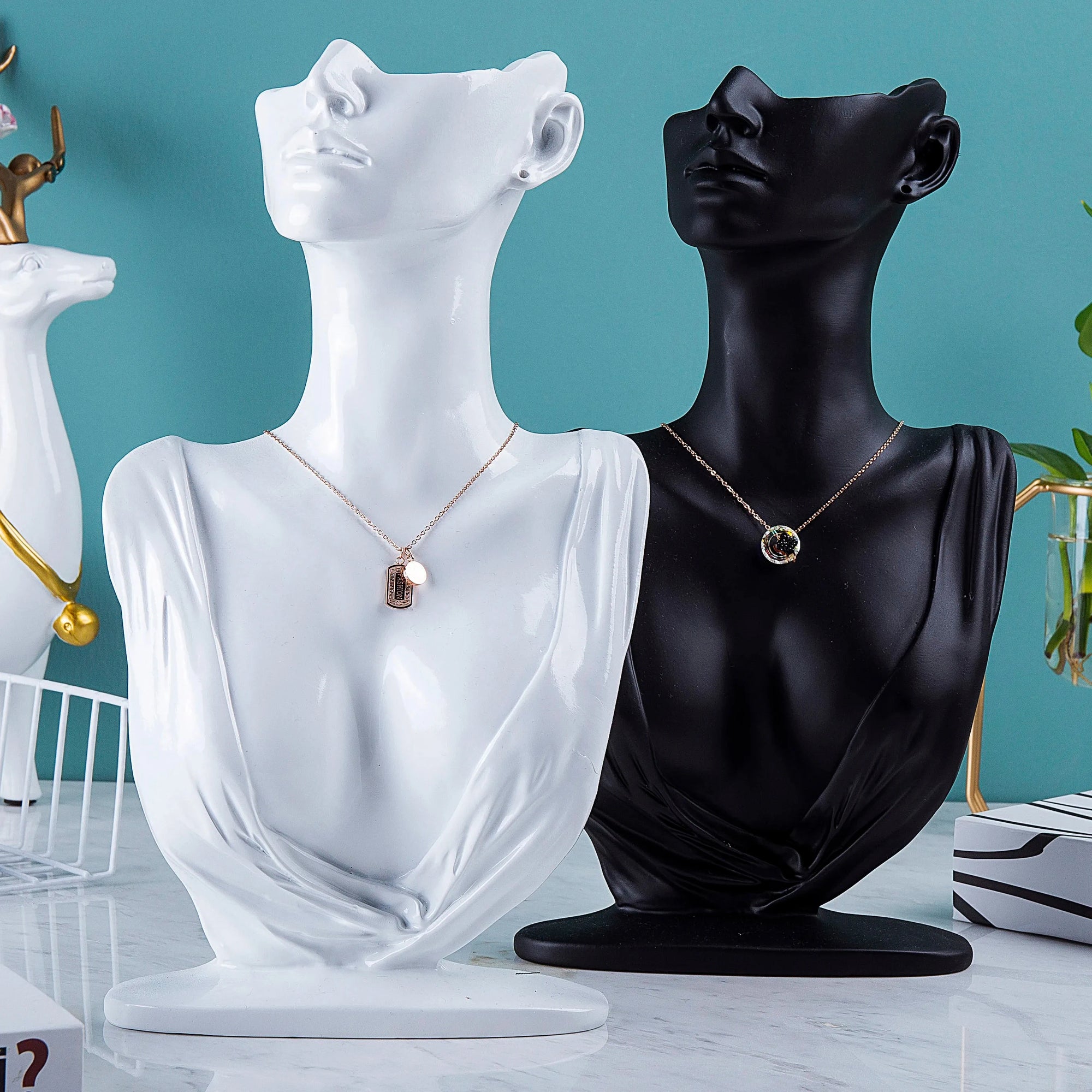 Buste Collier Femme Métal Vitrine Bijoux