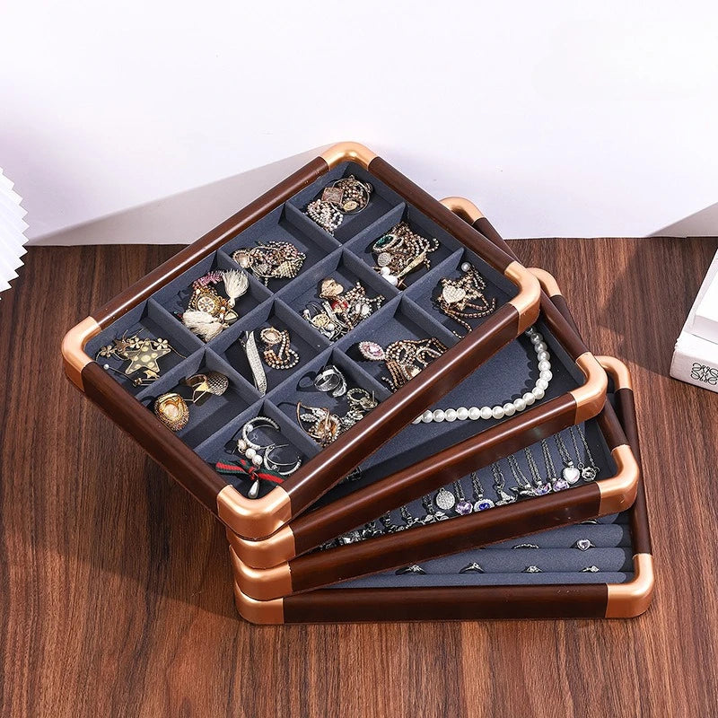 Plateau Bijoux Bois Noyer Multicolore Mixte