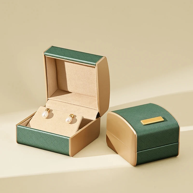 Boite Bijoux Cuir Bague Collier Mariage Premium