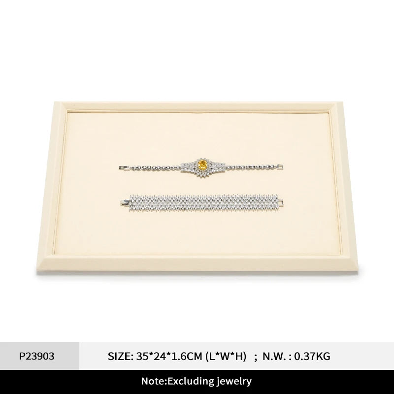 Plateau Cuir Collier Montre Bague Bracelet Rangement