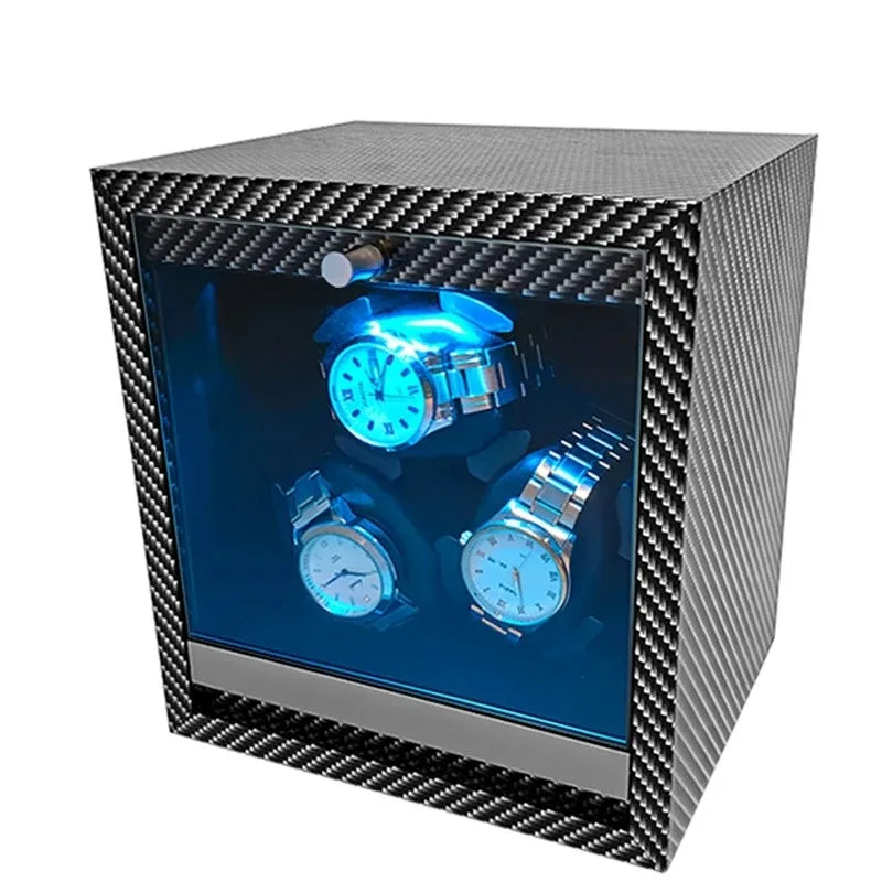 Coffre Fort Montre Bois Noyer LED Welcome