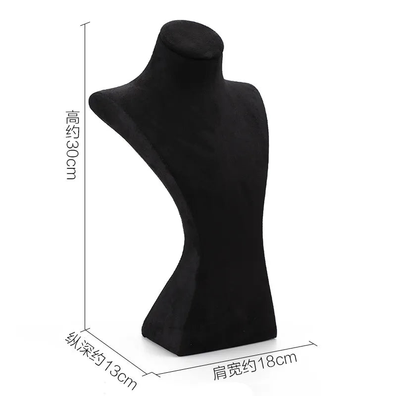 Buste Collier Velours Suédine Mannequin Vertical