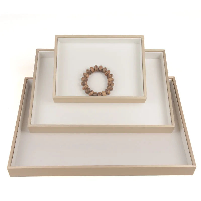 Plateau Bijoux Cuir Empilable Séparateurs Modulaire