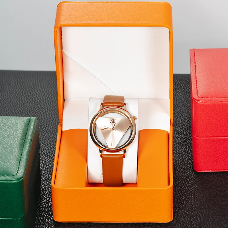 Boîte Montre Cuir Simili PU Compacte Coussin
