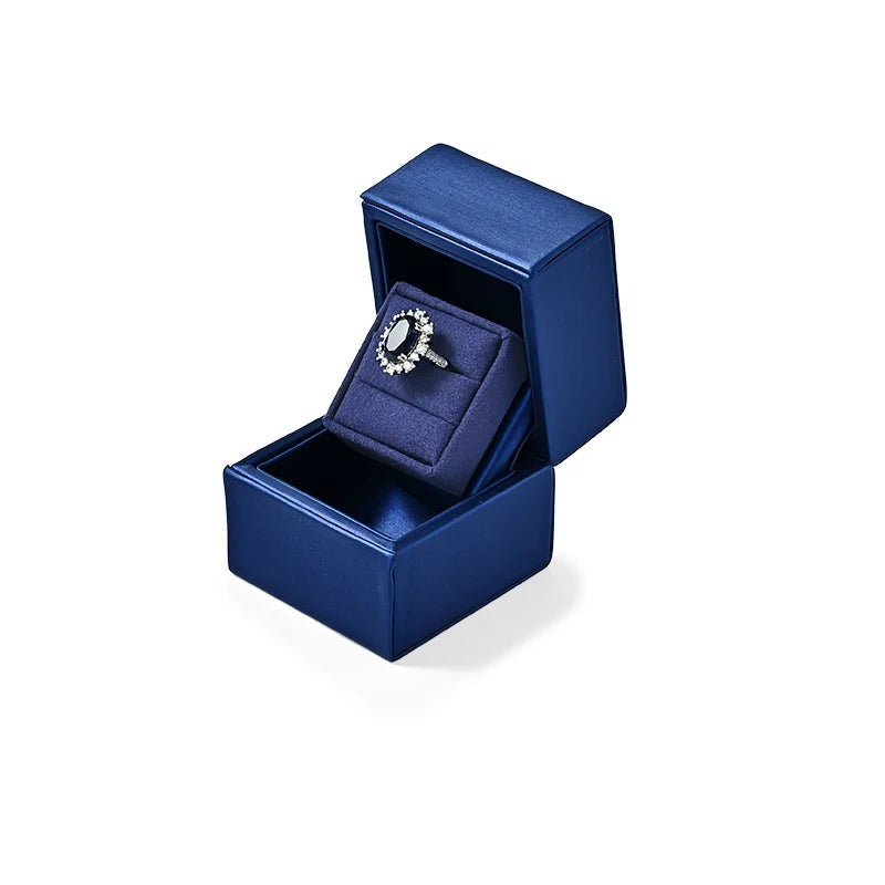 Écrin à bague bleu marine – boîte 2 bagues