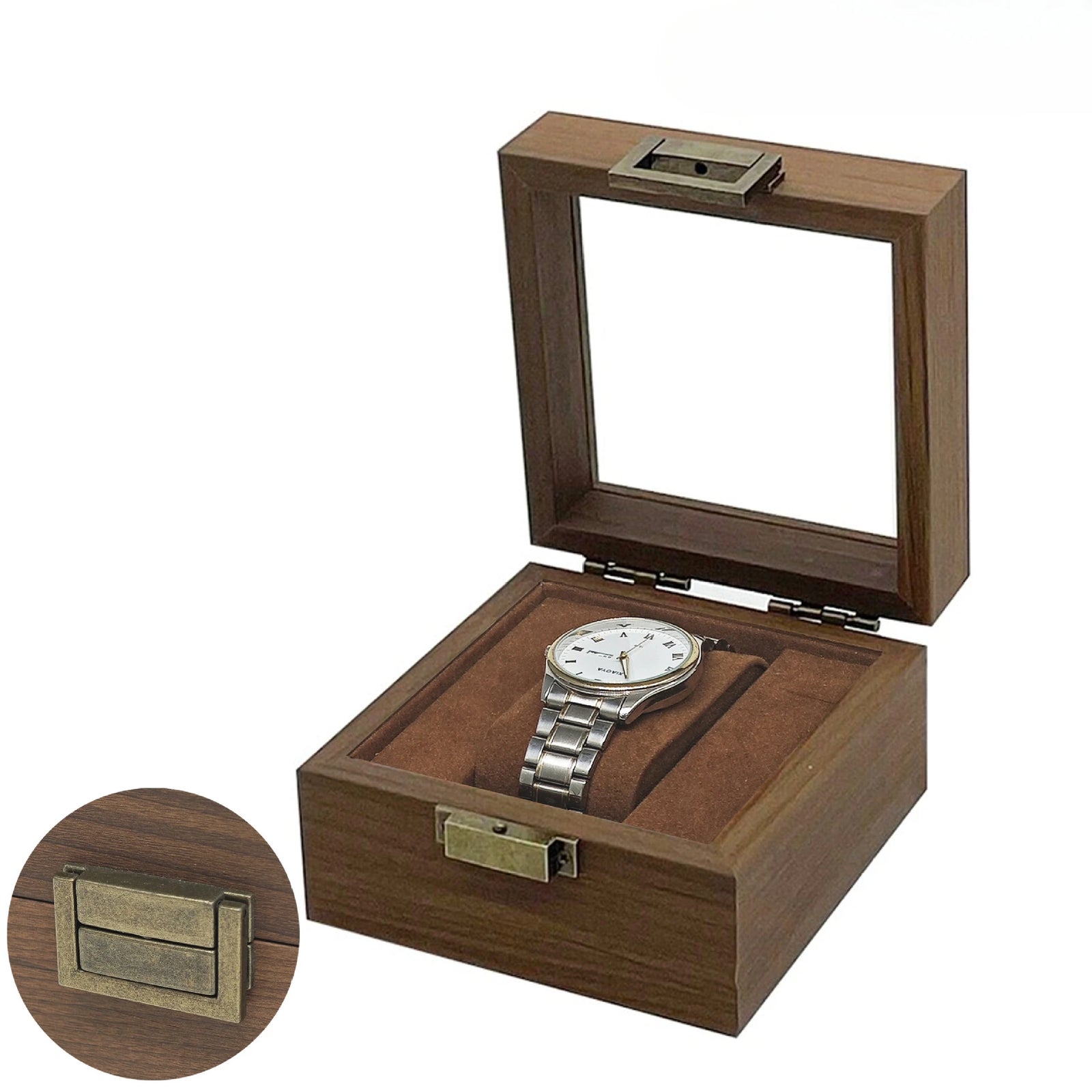 Boîte Montre Bois Vintage Rangement