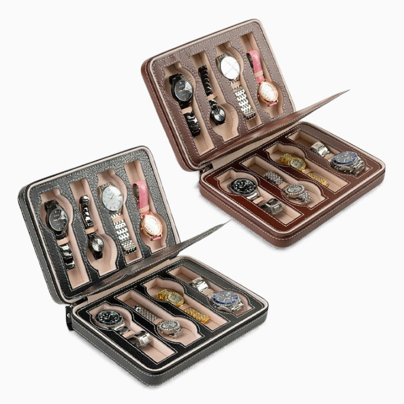 Boîte Montre Cuir Voyage Compartimentée