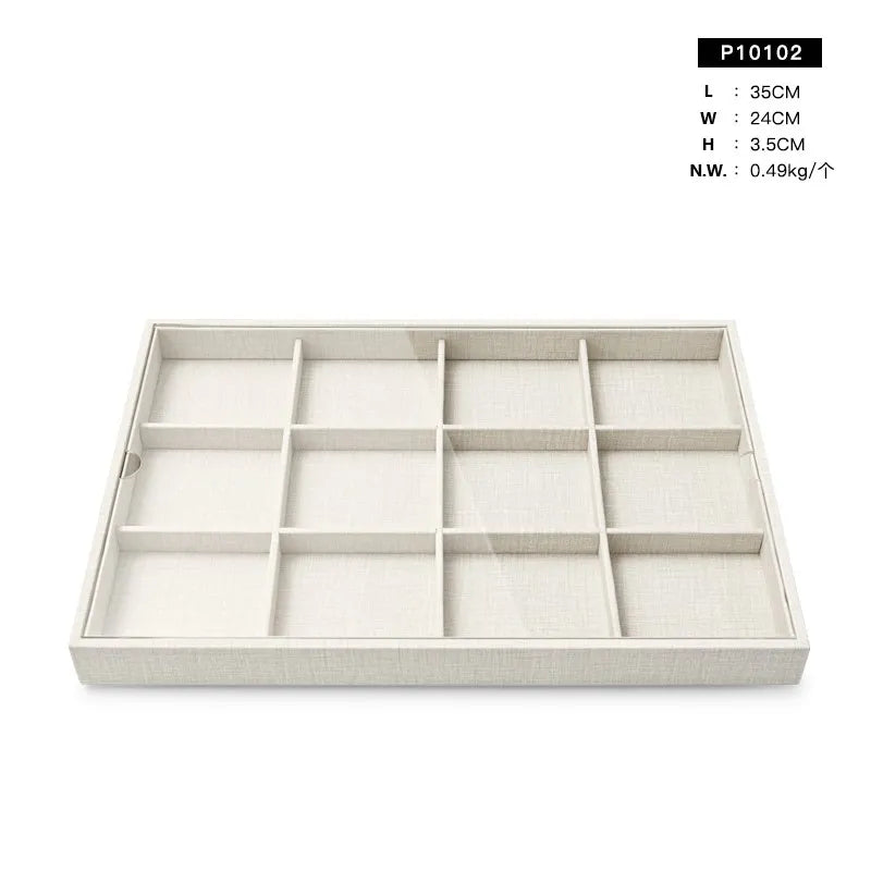 Plateau Bijoux Cuir Multi-fonction Beige