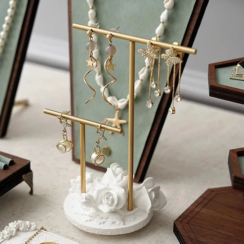 Présentoir Bijoux Rétro Bois Plateau Anneau