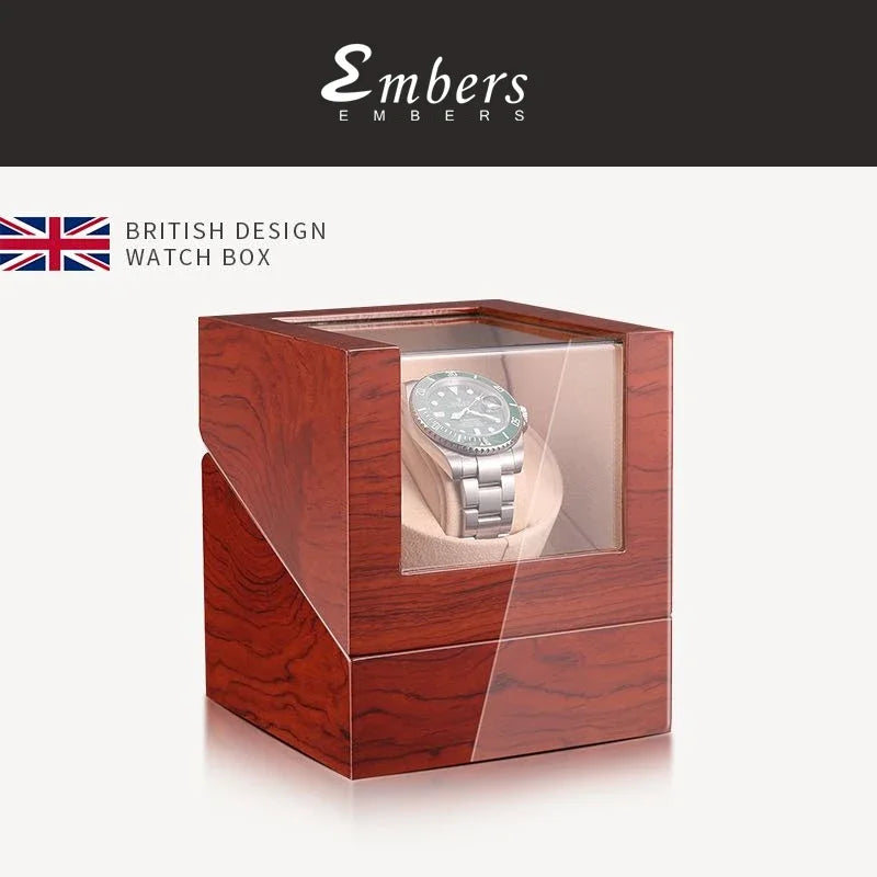 Remontoir Montre Bois Batterie Verre Vitrine
