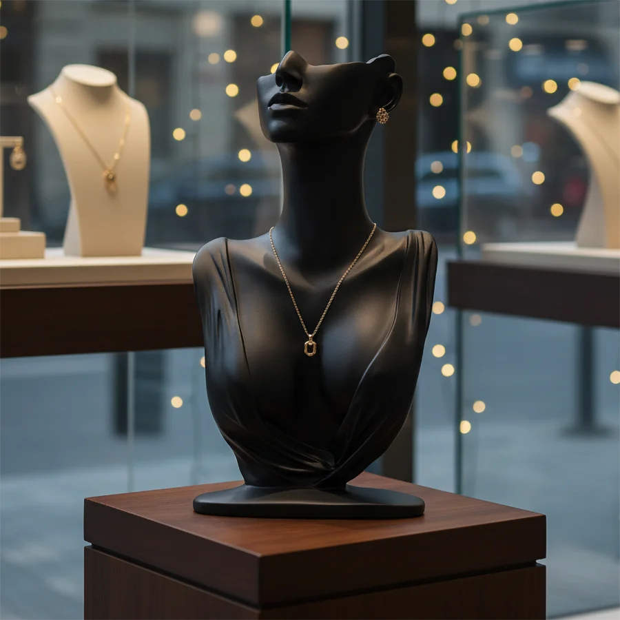 Buste Bijoux Résine Présentoir Décoratif Vitrine
