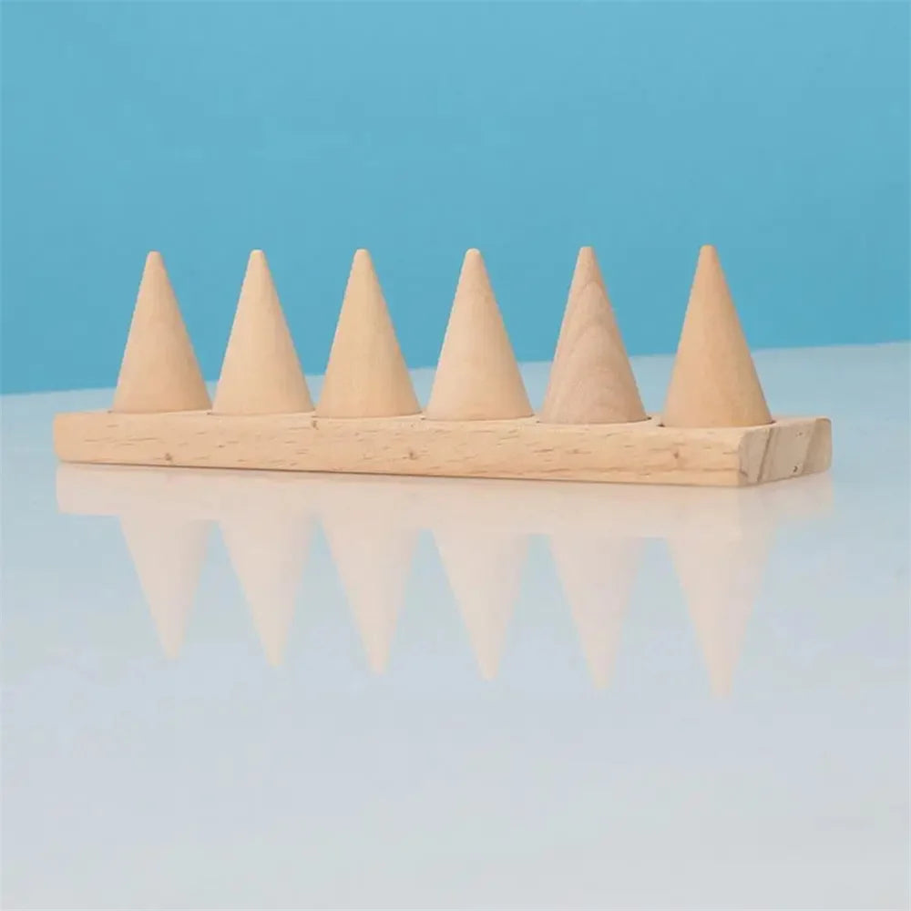 Présentoir Bois Conique Bague Montre Vitrine
