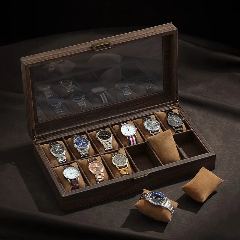 Boîte Montre Cuir Vitrine Verre 3 6 10 Places