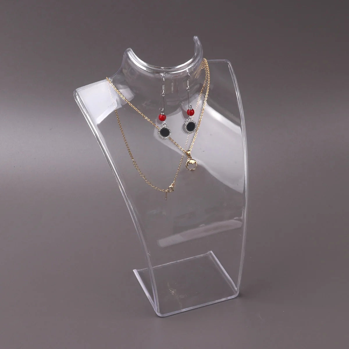 Présentoir Collier Buste Plastique 3 Coloris