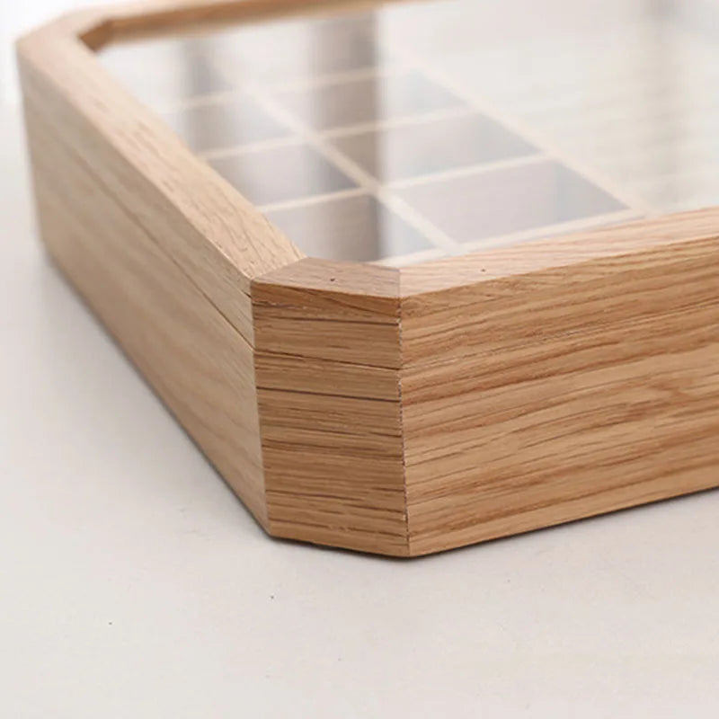 Boîte à Bijoux Bois Vitrée Chêne Blanc