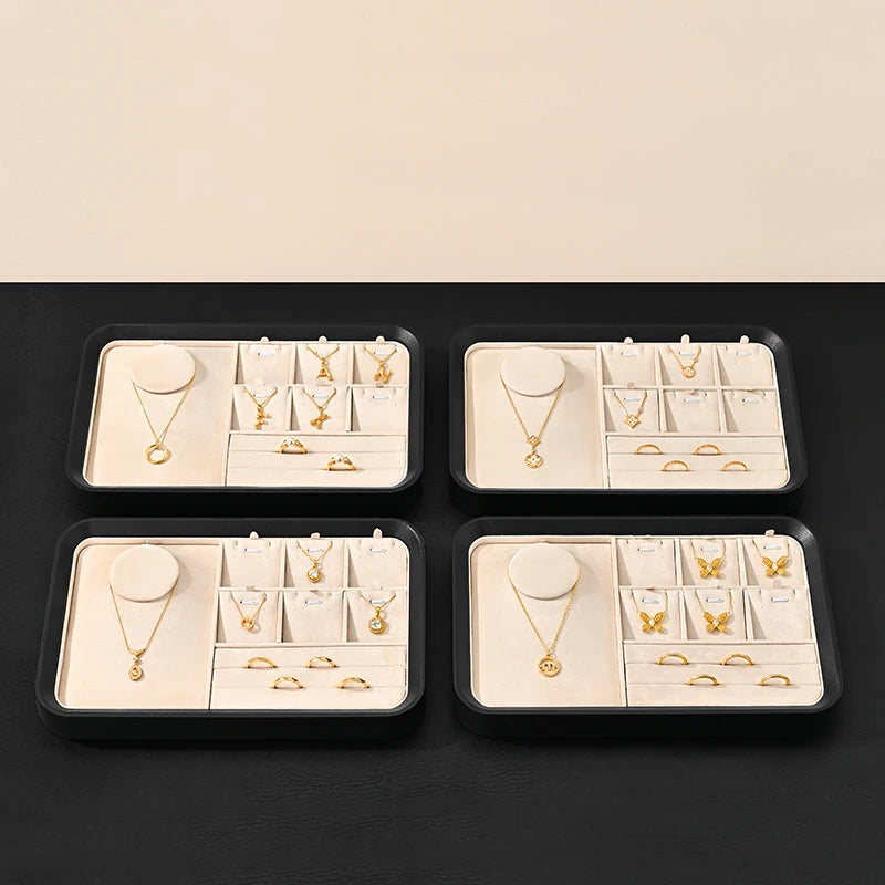 Plateau Bijoux Cuir Velours Modulable