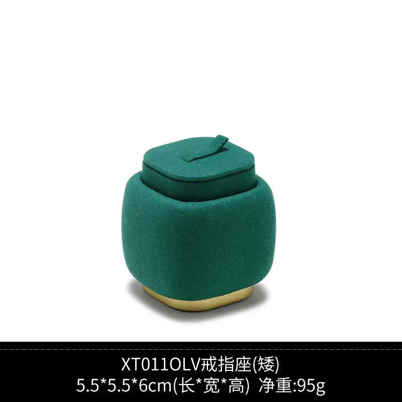 Présentoir Bijoux Velours Vert Premium Vitrine