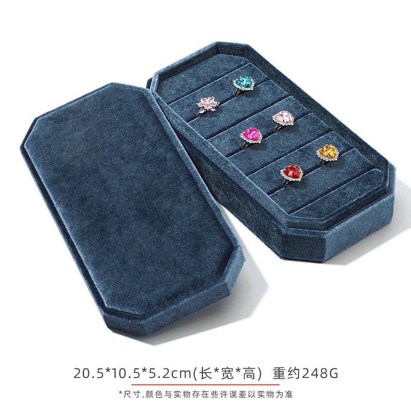 Boîte à Bague Velours Couvercle Rangement