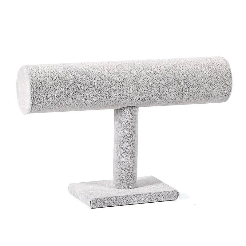 Présentoir bracelet T-bar en suédine – version grise
