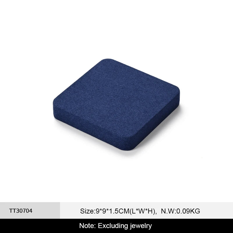 Présentoir Bijoux Microfibre Bleu Magasin
