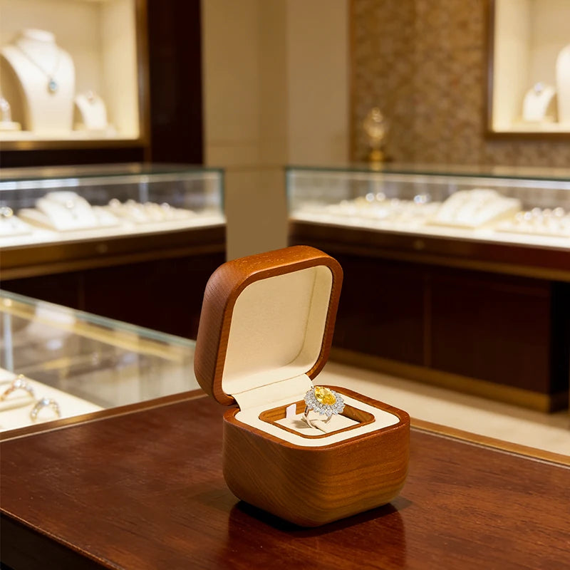 Boite Bijoux Bois Mariage Fiancailles Coffret Cadeau