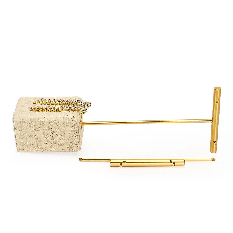 Présentoir Boucles d'Oreilles Métal Plâtre Jaune