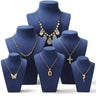 Buste Collier Velours Bleu Mannequin Vitrine