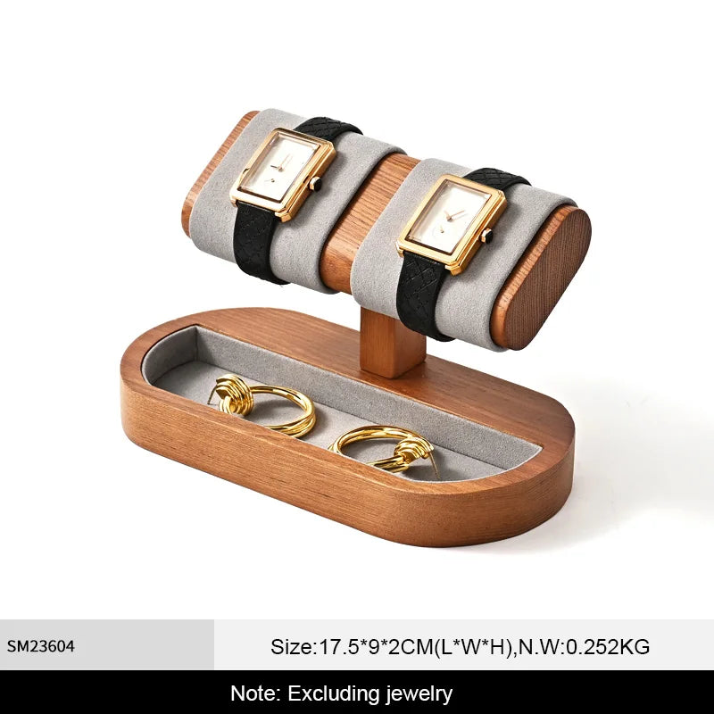 Présentoir Montre Bois Massif Bagues Bijoux