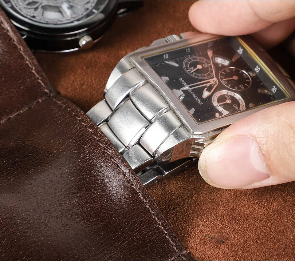 Etui Montre Cuir Enroulable 6 Places Voyage