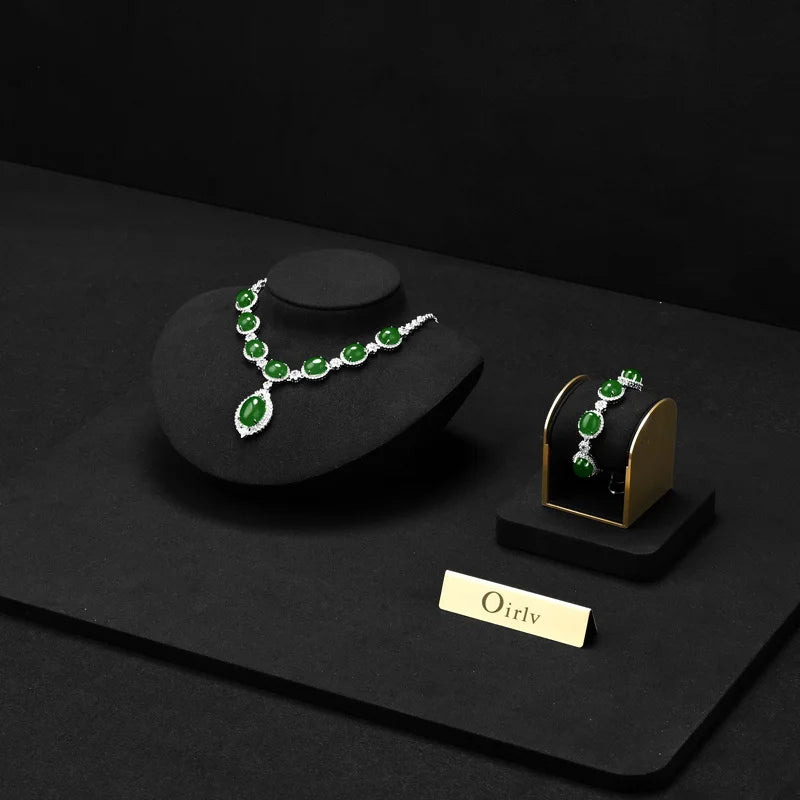 Présentoir Bijoux Velours Noir Buste Modulable
