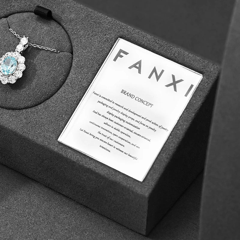 Présentoir Bijoux Velours Gris Boutique