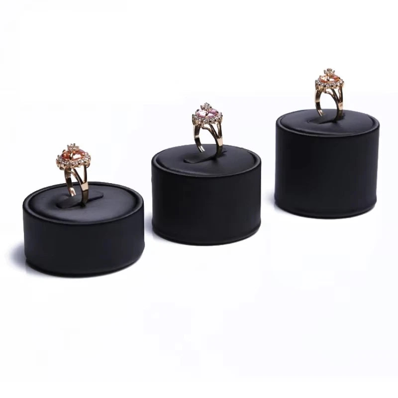 Présentoir Bague Cuir Simili Noir Comptoir