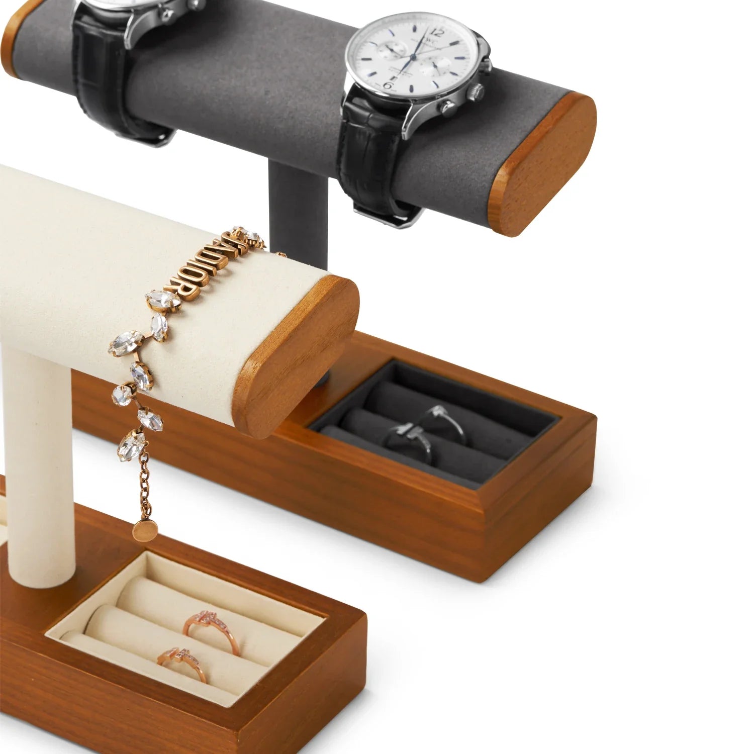 Porte Montre Femme Bois Cuir Vitrine Bijouterie