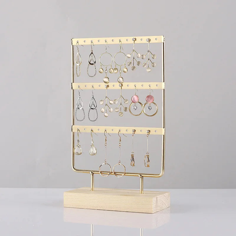 Porte Boucles d'Oreilles Bois Organisateur