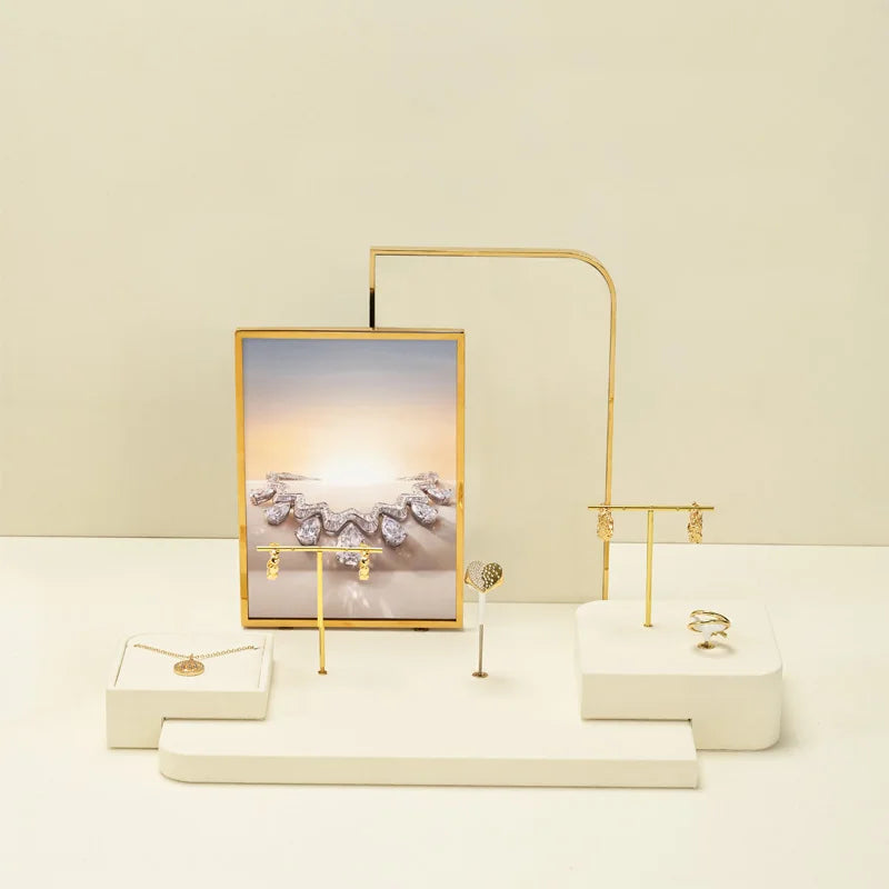 Presentoir Bijoux Beige Multi-support Bracelet Collier
