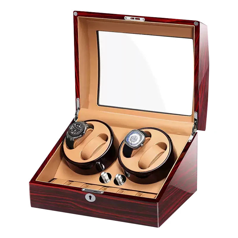 Coffre Fort Montre Bois Remontoir 4+6 Clé